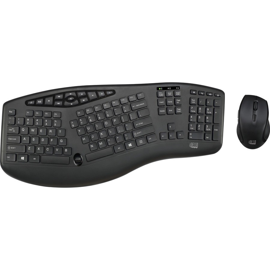 Adesso TruForm 1600 Wireless Ergonomic Keyboard and Optical Mouse