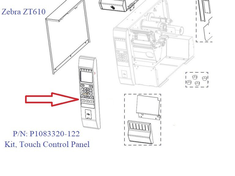 *NEW* - Zebra - P/N: P1083320-122 - ZT610 or ZT610R - Touch Control Panel