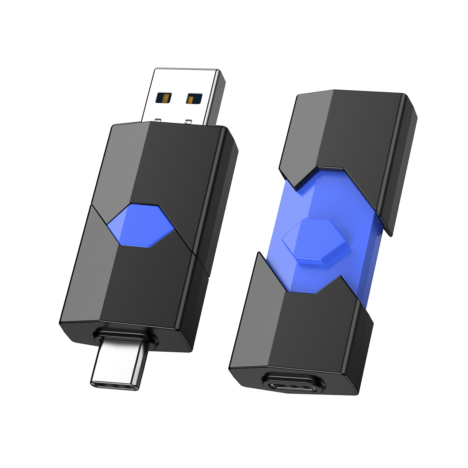 Kootion 32GB 64GB 128GB Retractable Type-C Flash Drive Memory Stick For Phone PC