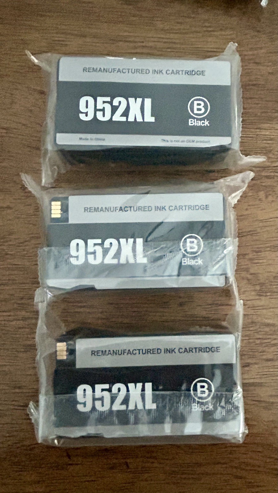 3 Pack 952XL F6U19AN Black Ink Cartridge Officejet Office Jet NEW