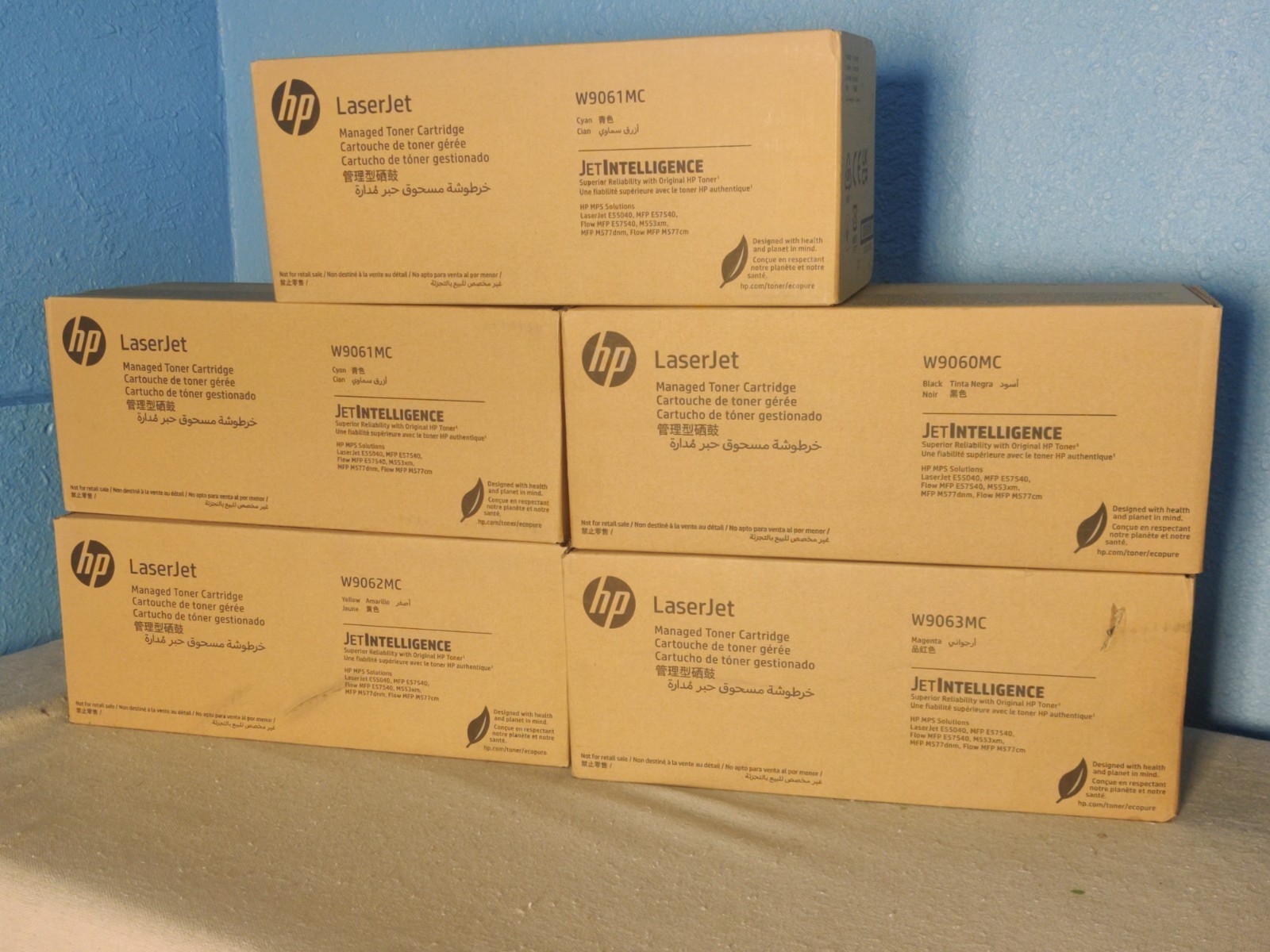 Genuine OEM HP LaserJet CCMYK Toner Cartridges W9060MC/W9061MC/W9062MC/W9063MC
