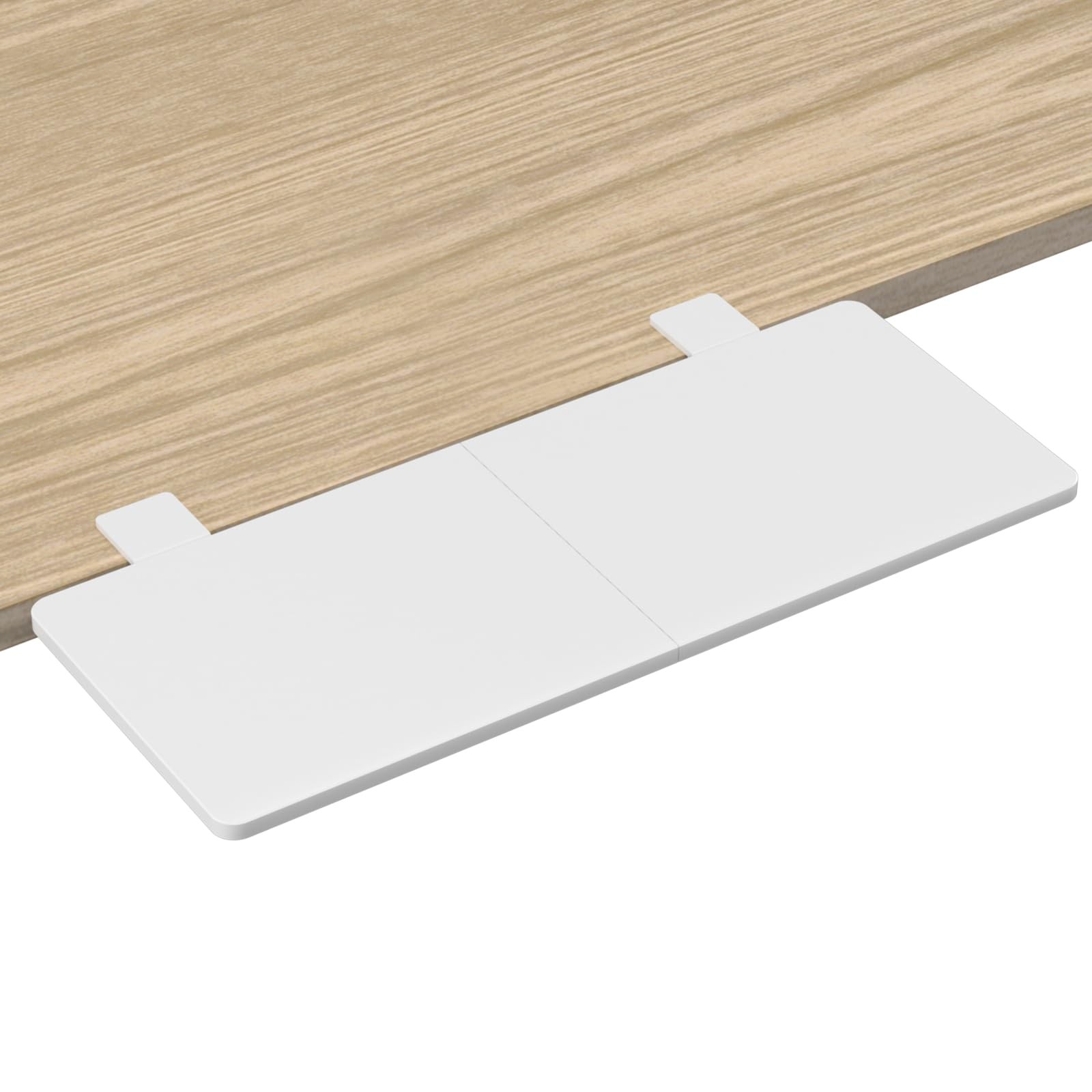 Clampon 9.5x23.6 Inch Desk Extender Wrist Support Foldable Keyboard Tray White