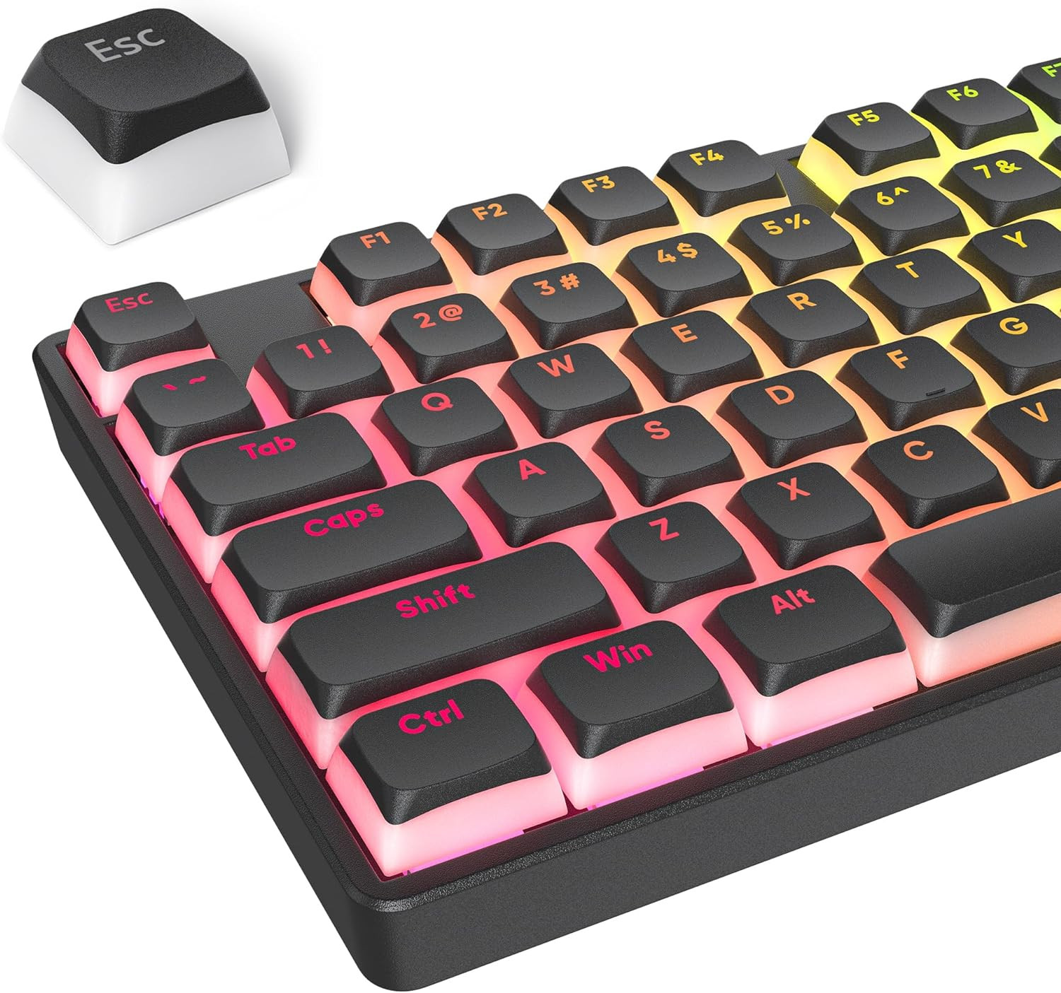 PBT Black Pudding Keycaps Set 117 Keys, Double Shot Translucent XDA Profile for
