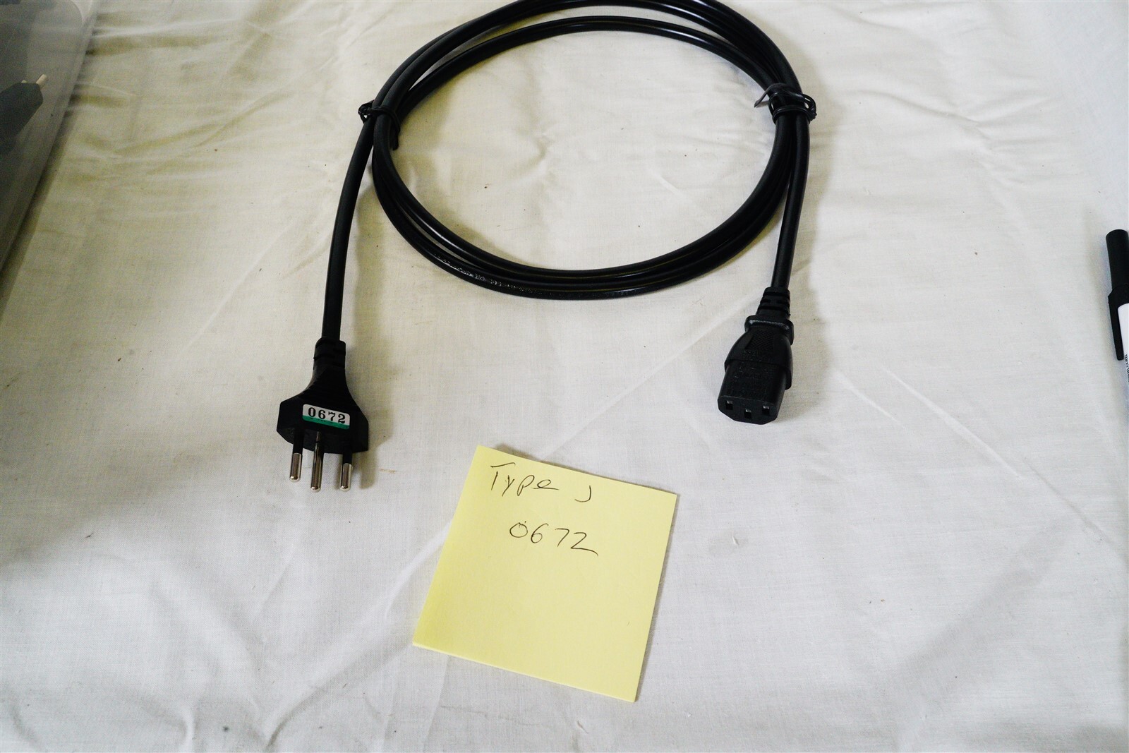 Qty 20 5.91' (1.8m) Power Cord Black, SEV 1011 3 pos To IEC 320-C13