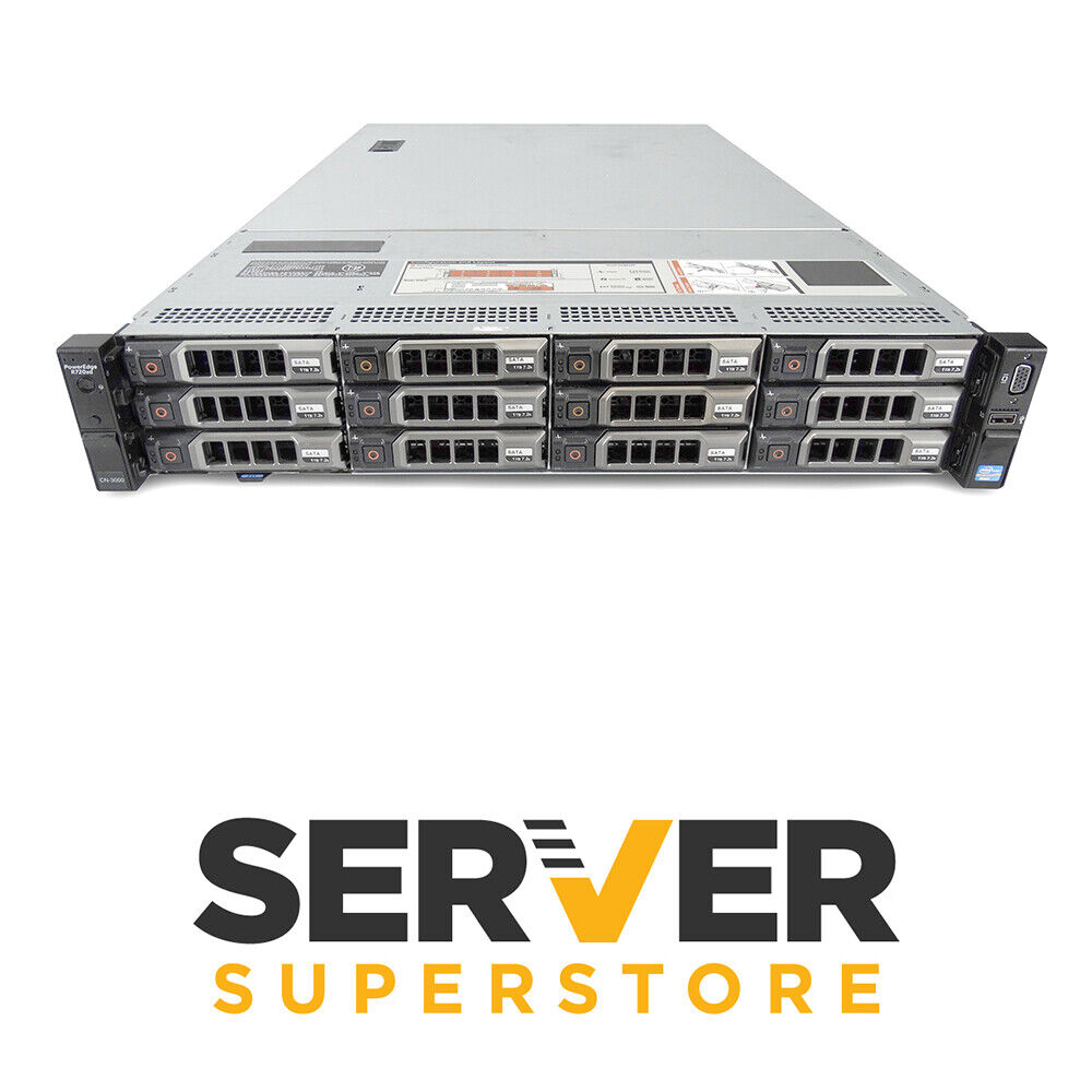 Dell PowerEdge R720XD Server 2x E5-2660 V2 -20 Cores H710 64GB RAM 2x 4TB SAS