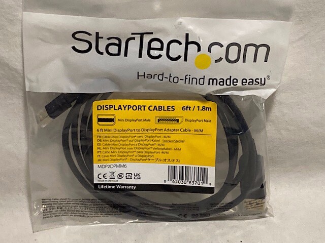 StarTech.com 6FT. Mini DisplayPort to DisplayPort Adapter Cable MDP2DPMM6 - NEW
