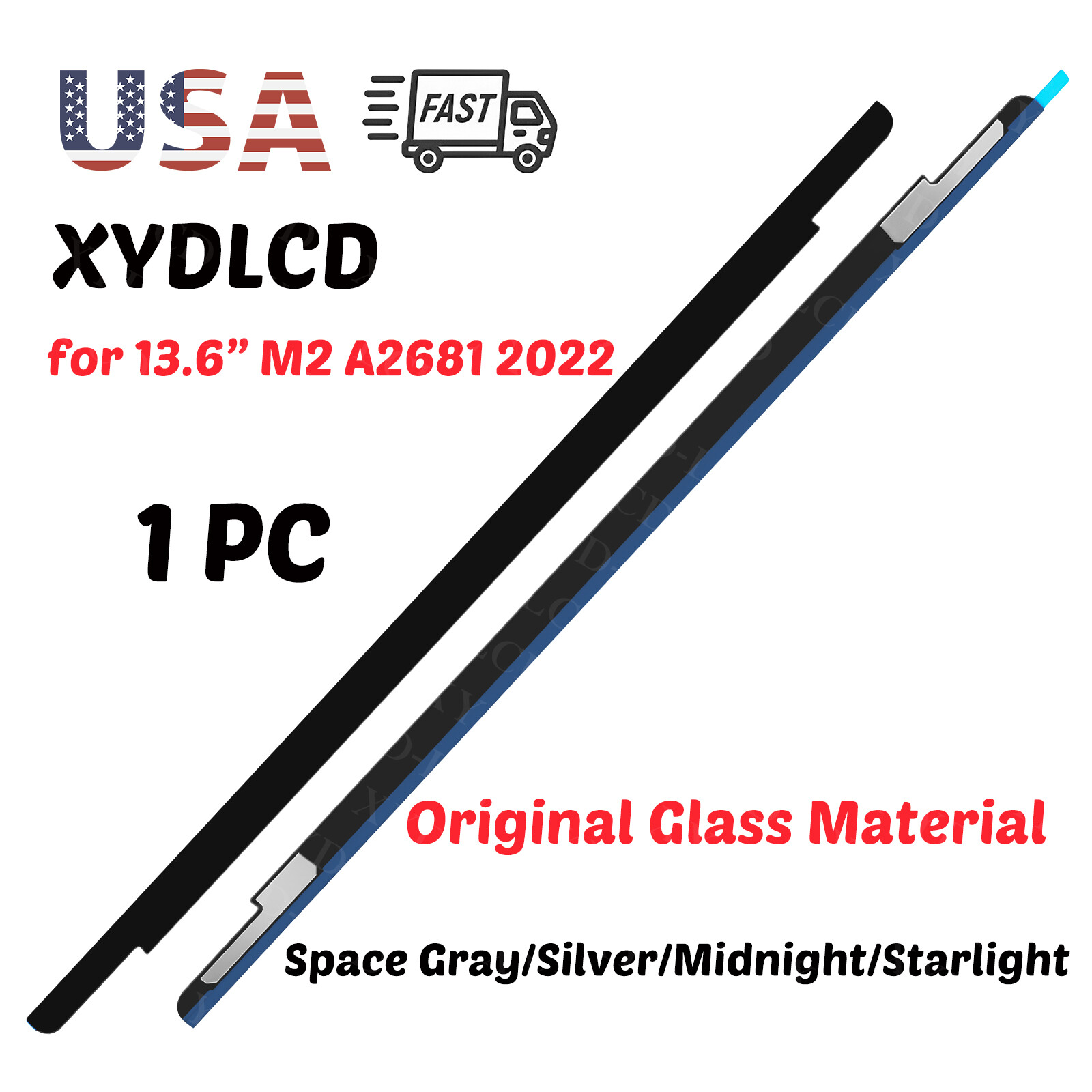 Genuine Front Glass Bezel Logo Cover Trim for Apple MacBook Air 13.6" A2681 2022