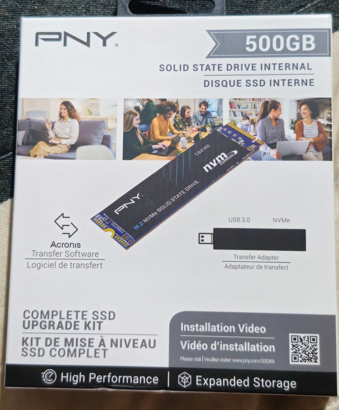 PNY CS2140 500GB M.2 NVMe Internal Solid State Drive (SSD) M280CS2140-500KIT-RB