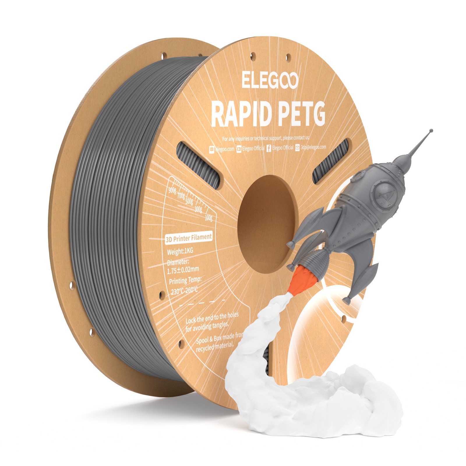 【Buy 6 Get 4 Free Add 10】ELEGOO Rapid PETG Filament 1.75mm High Speed 3D Printer