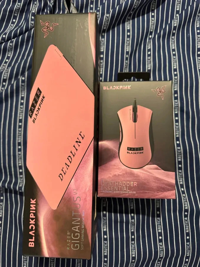Razer x BLACKPINK DeathAdder Essential Wired Gaming Mouse & Mouse Pad Bundle-NEW