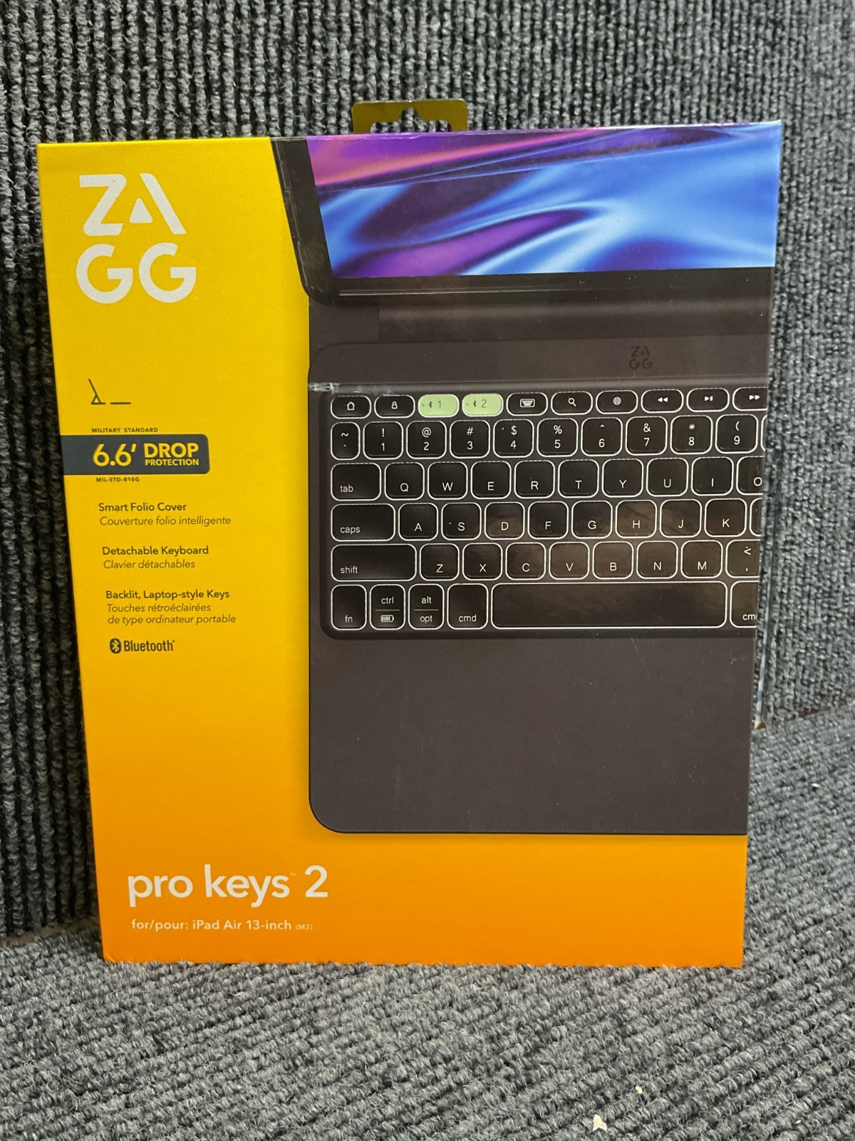 Zagg Pro Keys 2 Folio Case for iPad Air 13-inch With Trackpad  (M3/M2) - Black