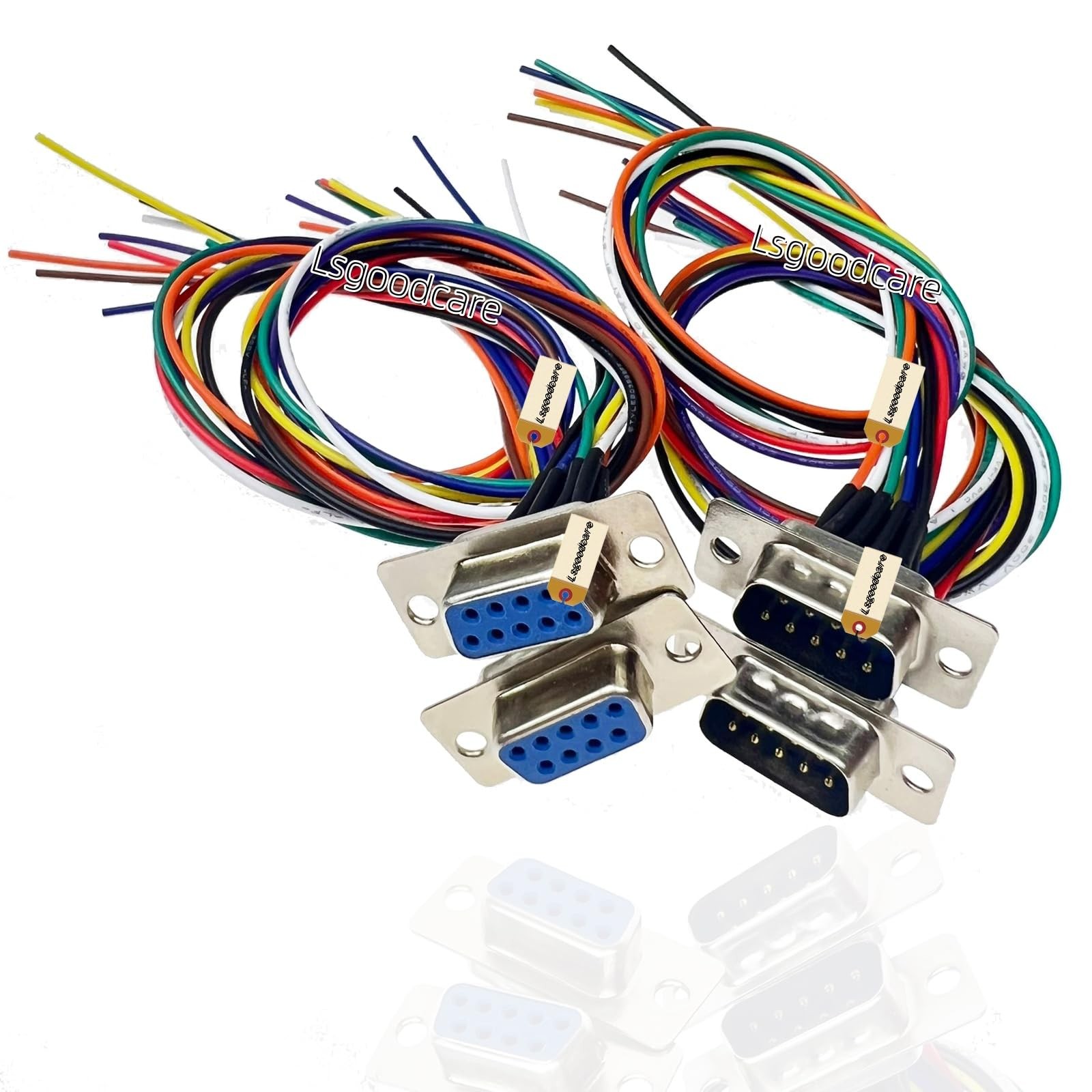 4Pcs RS232 DB9 Connector Serial VGA 9 Pin Female 2 Rows Solder Plug D-SUB Plu...