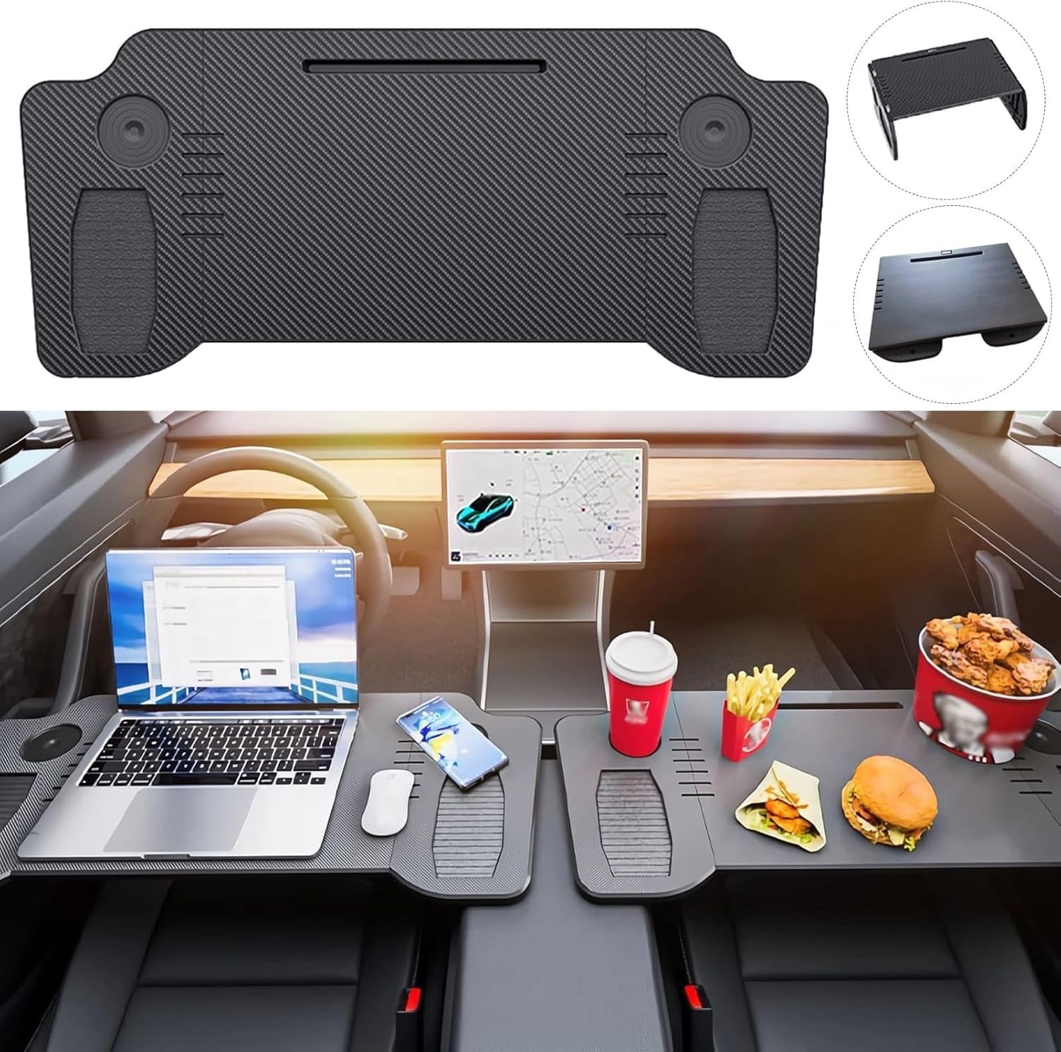 Car Tray Desk Folding Desk Steering Wheel Tray Eating Table For Tesla Model 3 Y