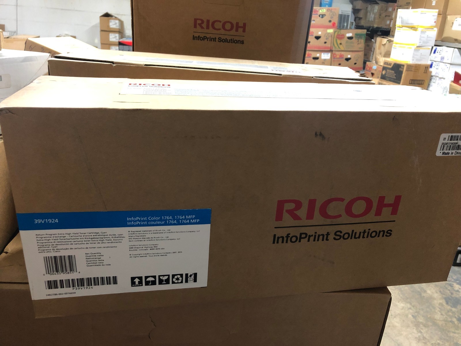 2x GENUINE Ricoh 39V1924 CYAN Toner Cartridge InfoPrint Color 1764 ink 1764MFP