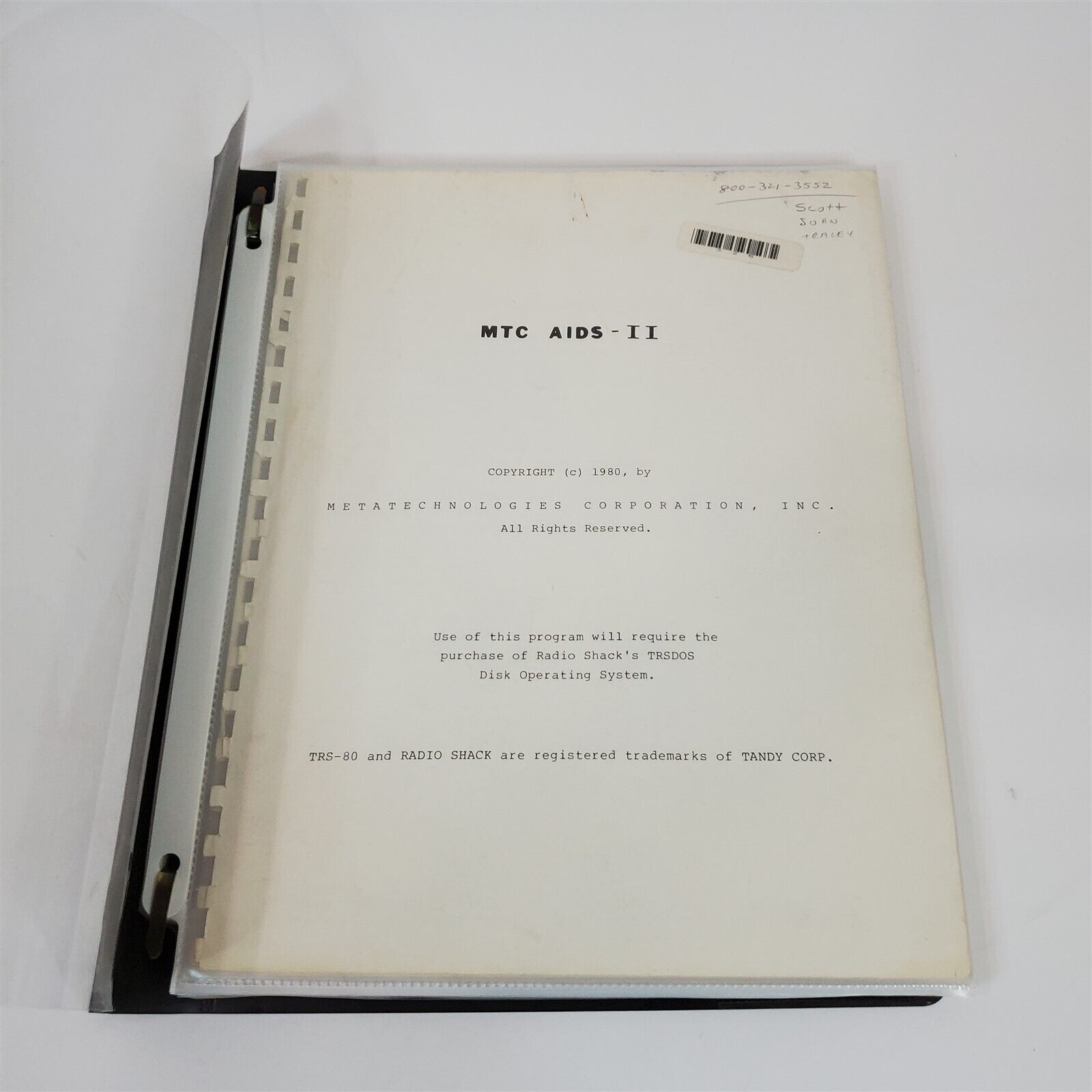 Vintage Original TRS-80 MTC AIDS-II & CALCS IV Software & Manual data management