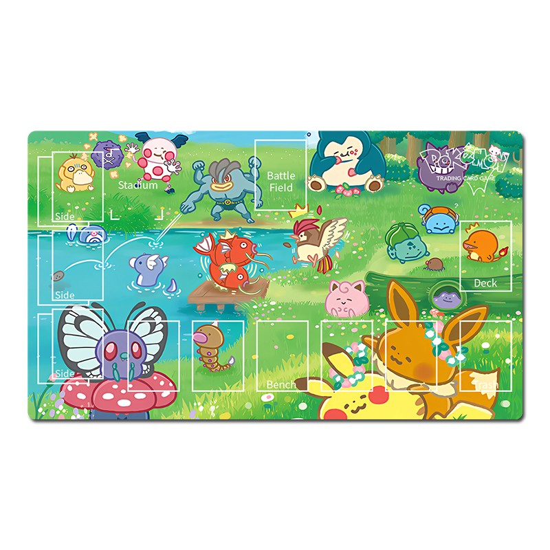 Pokemon Playmat Gengar Bulbasaur Jigglypuff TCG CCG Pad Card Game Mat Mousepad