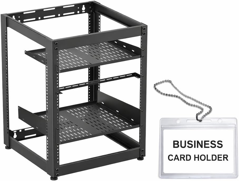15U Open Frame AV Rack with Shelves ynVISION