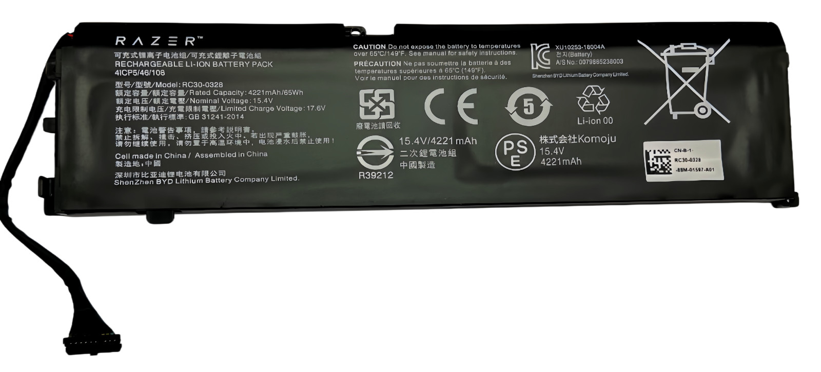 Genuine RC30-0328 Battery For Razer Blade 15 2020 2021 RZ09-0330 RZ09-0328 65WH