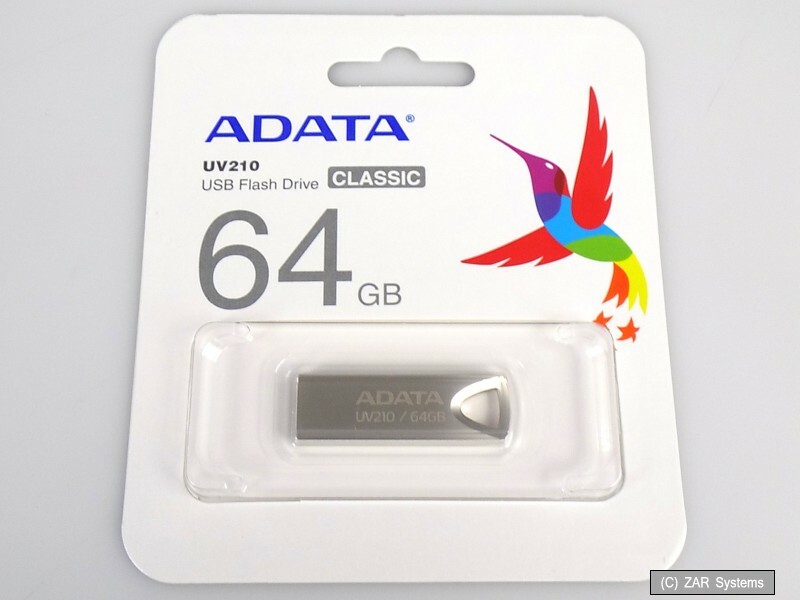 64GB ADATA UV210 USB 2.0 USB Flash Drive, Zinc Alloy, Shockproof, AUV210-64G-RGD, NEW