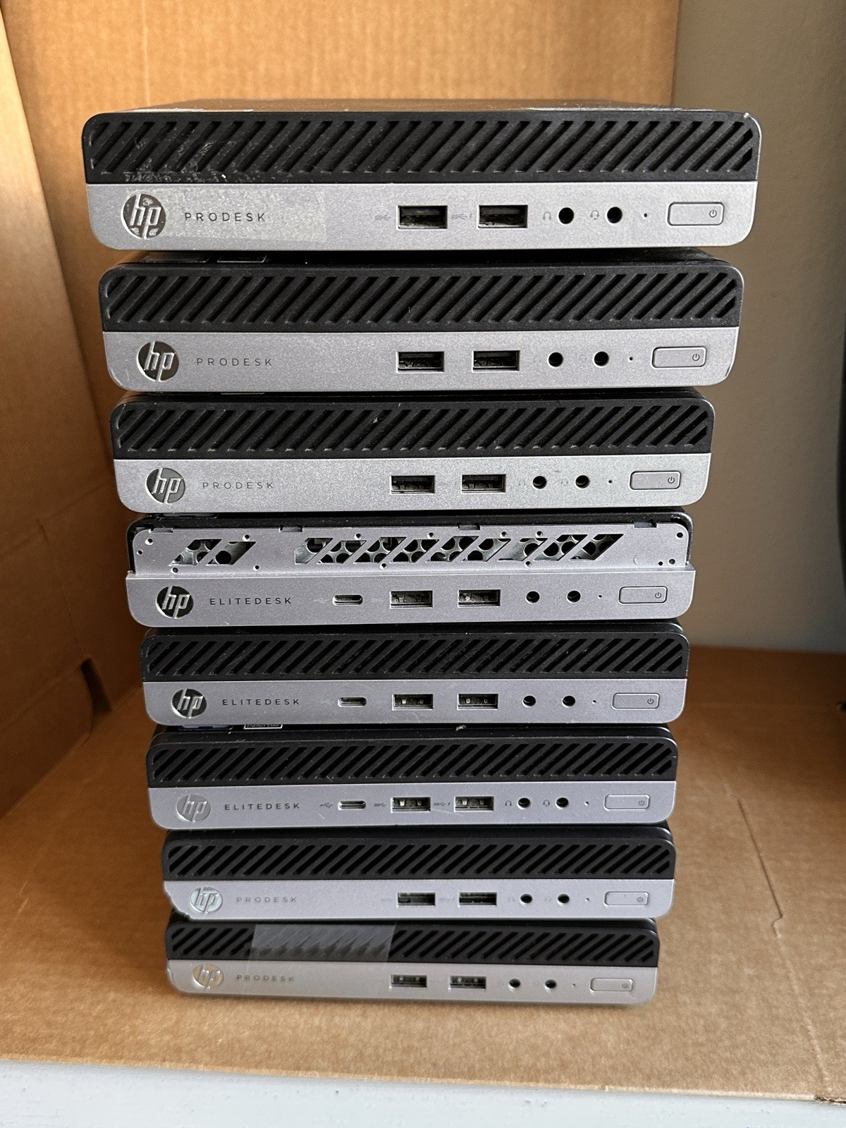 Lot Of (8)  HP Mini Desktop (EliteDesk And ProDesk) As Is - No Ram No SSD