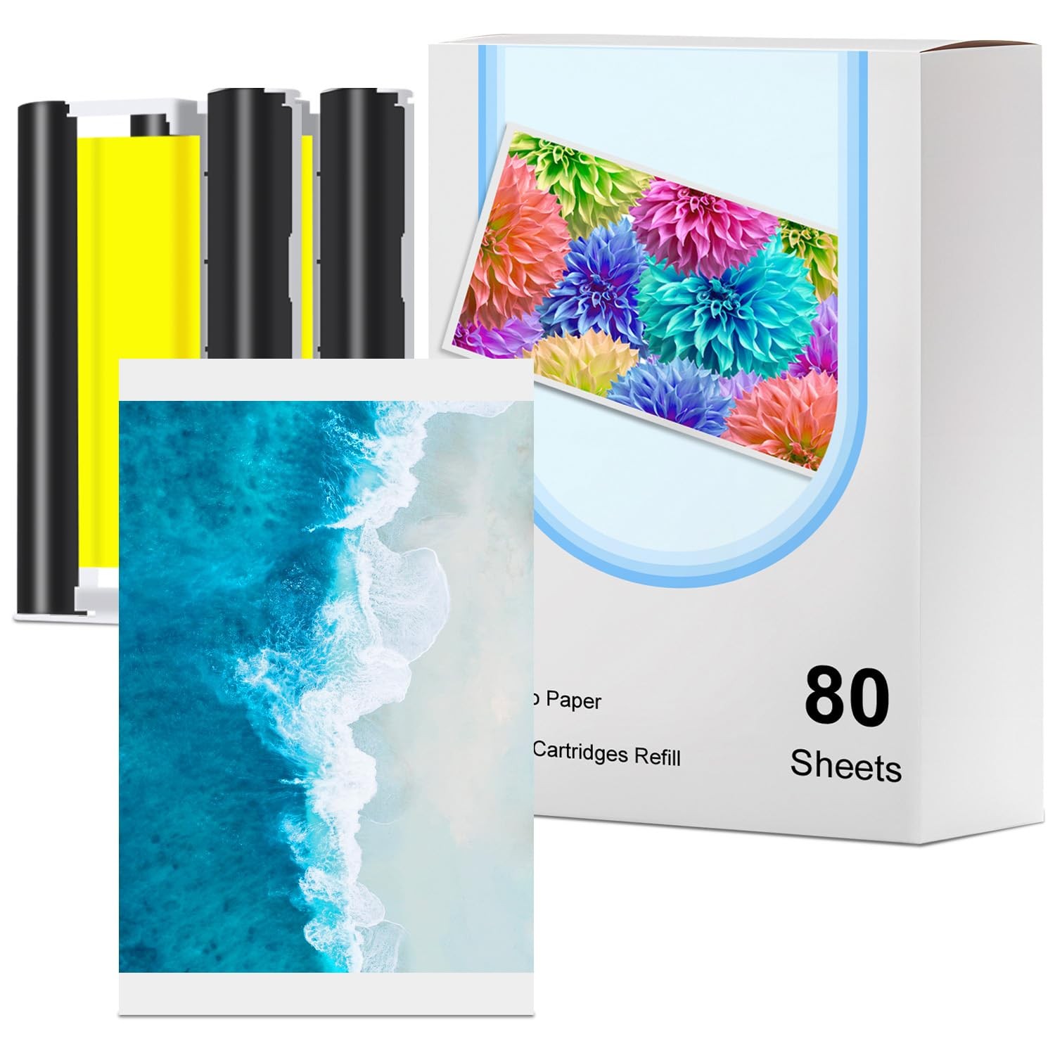 Compatible with Liene Amber M100/M200/M110/M210 4x6" Photo Printer 80 Sheets ...