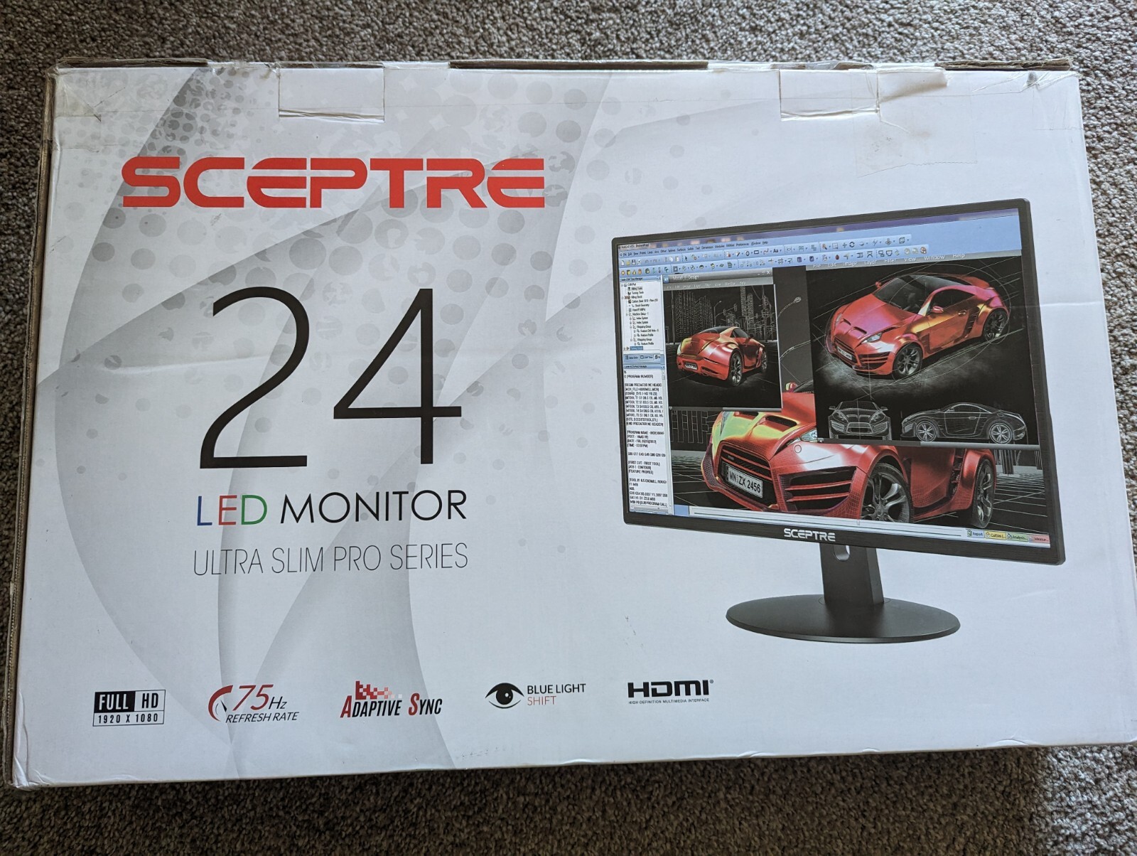 Sceptre 24-inch Professional Thin 1080p LED Monitor 99% sRGB 2x HDMI VGA...
