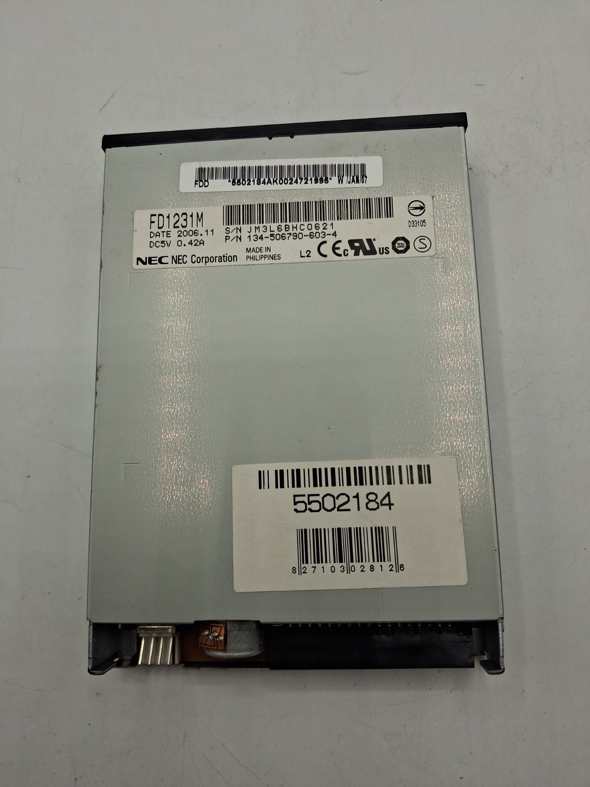NEC FD1231M 134-506790-603-4  FLOPPY DRIVE - BLACK BEZEL