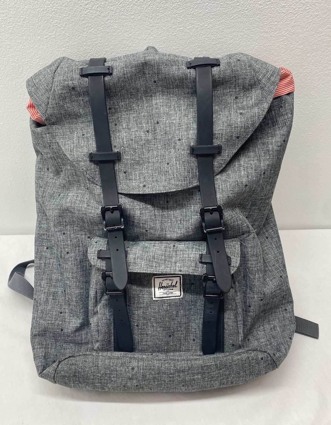 Herschel Little America Backpack Mid-Volume 17L Gray Solid Black Straps