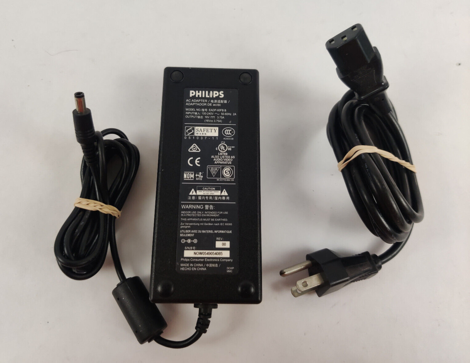 GENUINE Philips EADP-60FB B - AC Adapter Charger LCD TV Power Supply Cord OEM