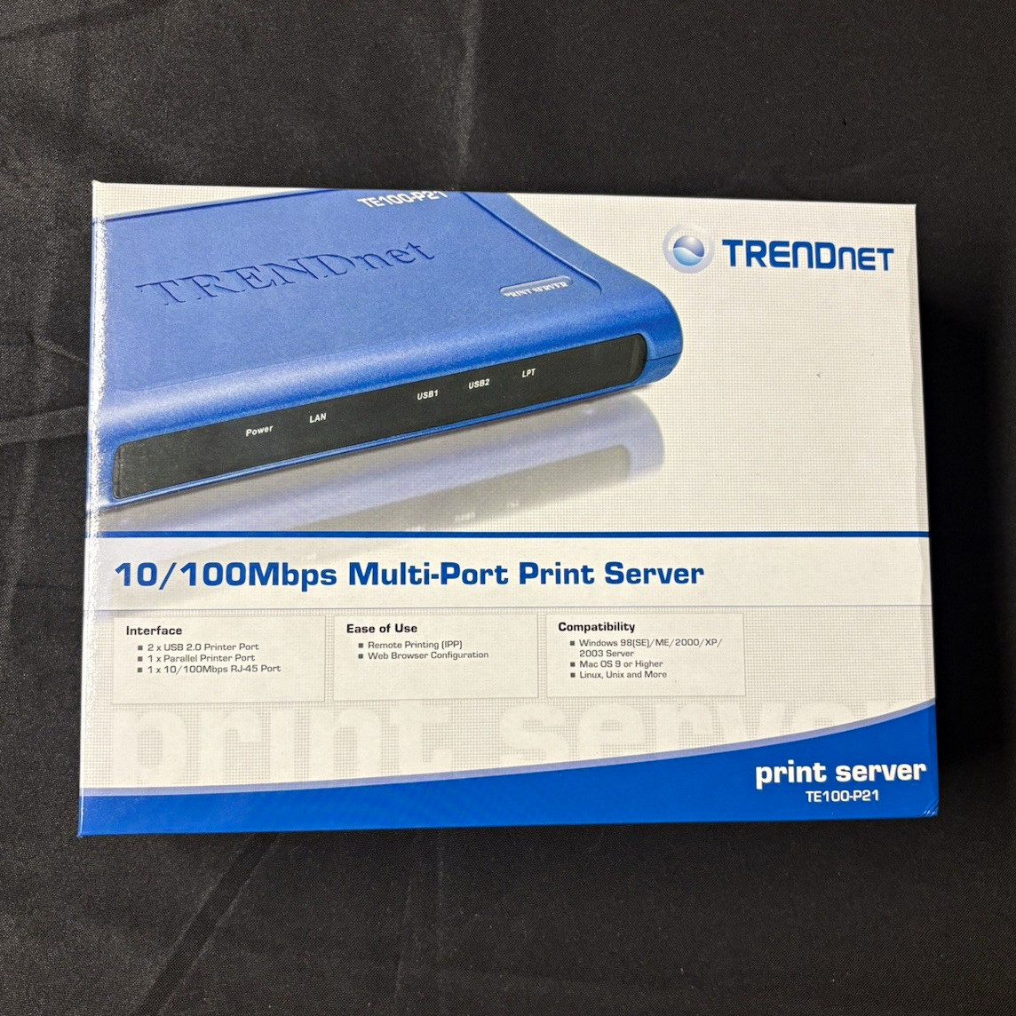 TRENDnet TE100-P21 Fast Ethernet Print Server RJ-45 to Parallel IEEE 1284