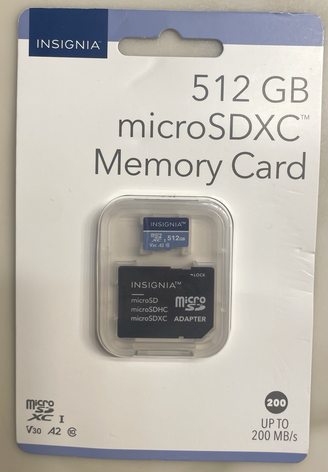Insignia 512GB microSDXC SD Card 200MB/s Brand New Sealed SanDisk Lexar 512 GB