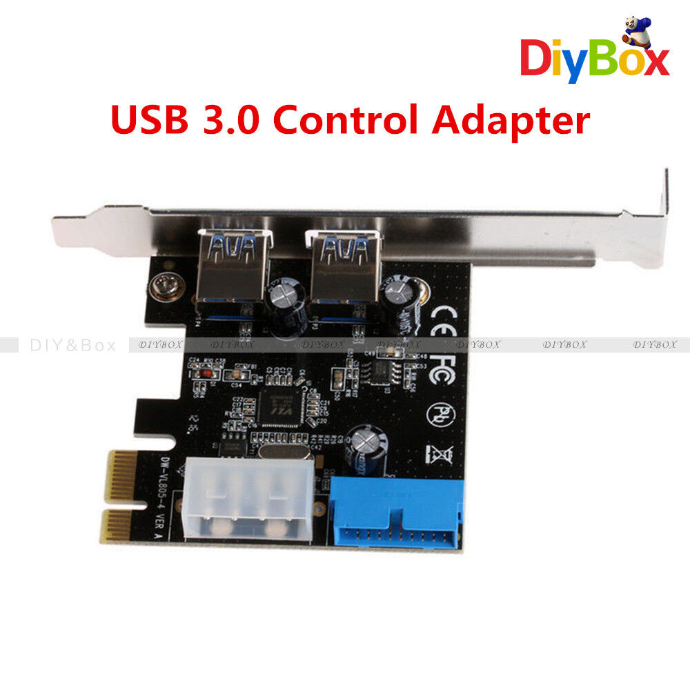 PCI Express USB 3.0 2 Ports Front Panel with Control Adapter Card 4-Pin & 20 Pin