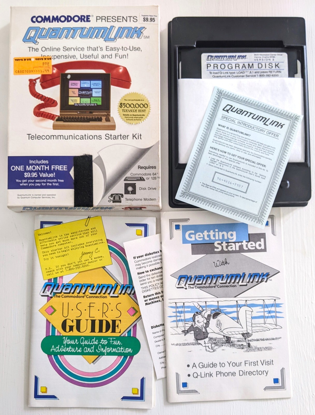 Commodore 64/128 Quantum Link Pre AOL Program Disk Starter Kit, 1985 Vintage
