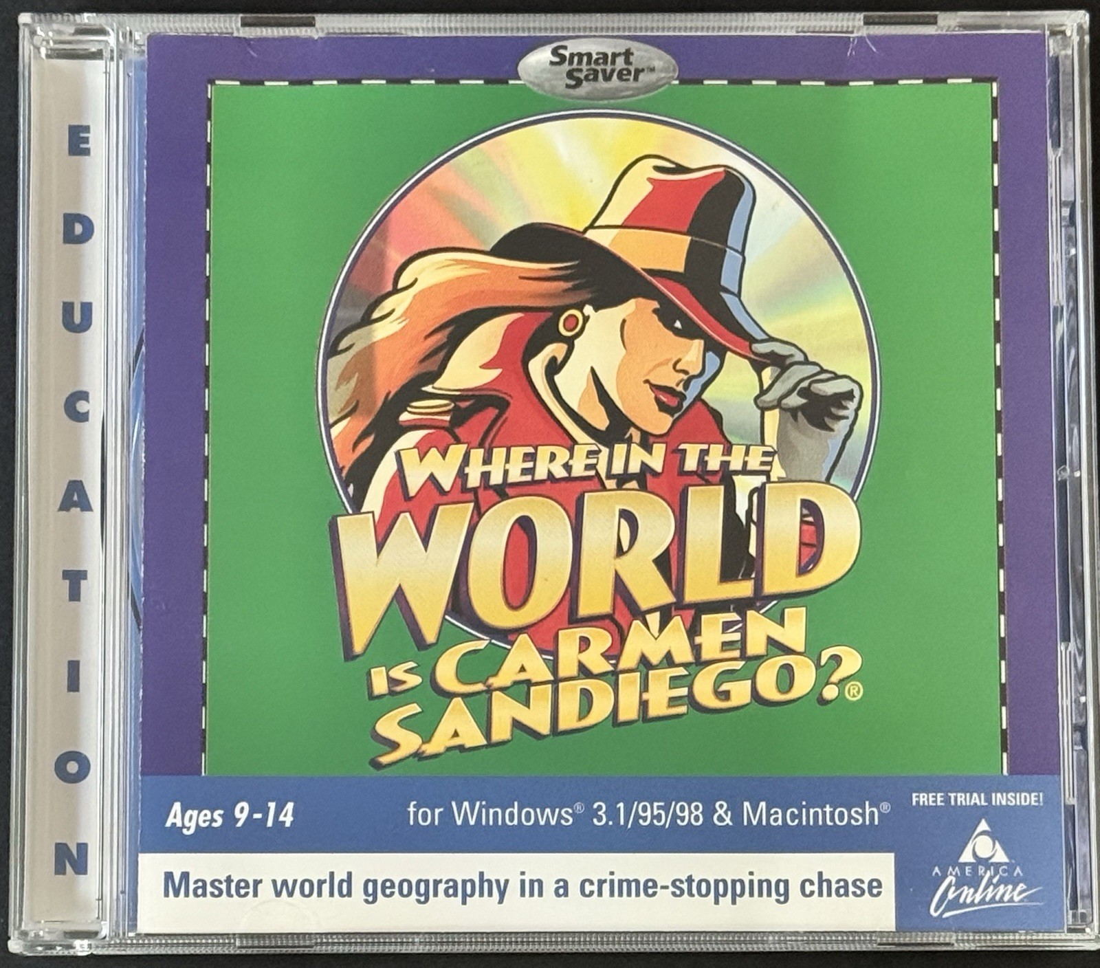 WHERE IN THE WORLD IS CARMEN SANDIEGO? MATTEL - CD-ROM - Disc in Mint Condition