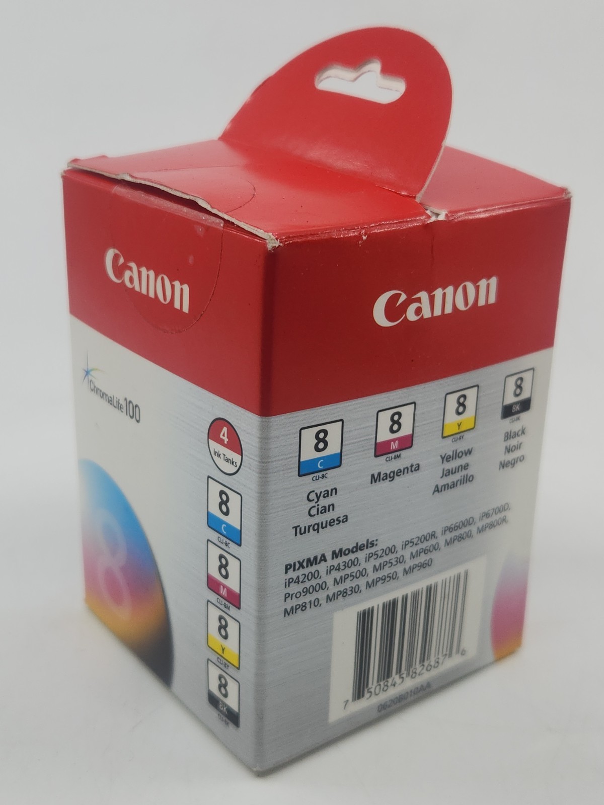 New Sealed Canon ChromaLife 100 CLI-8 Ink 4 Pack Black Cyan Magenta Yellow