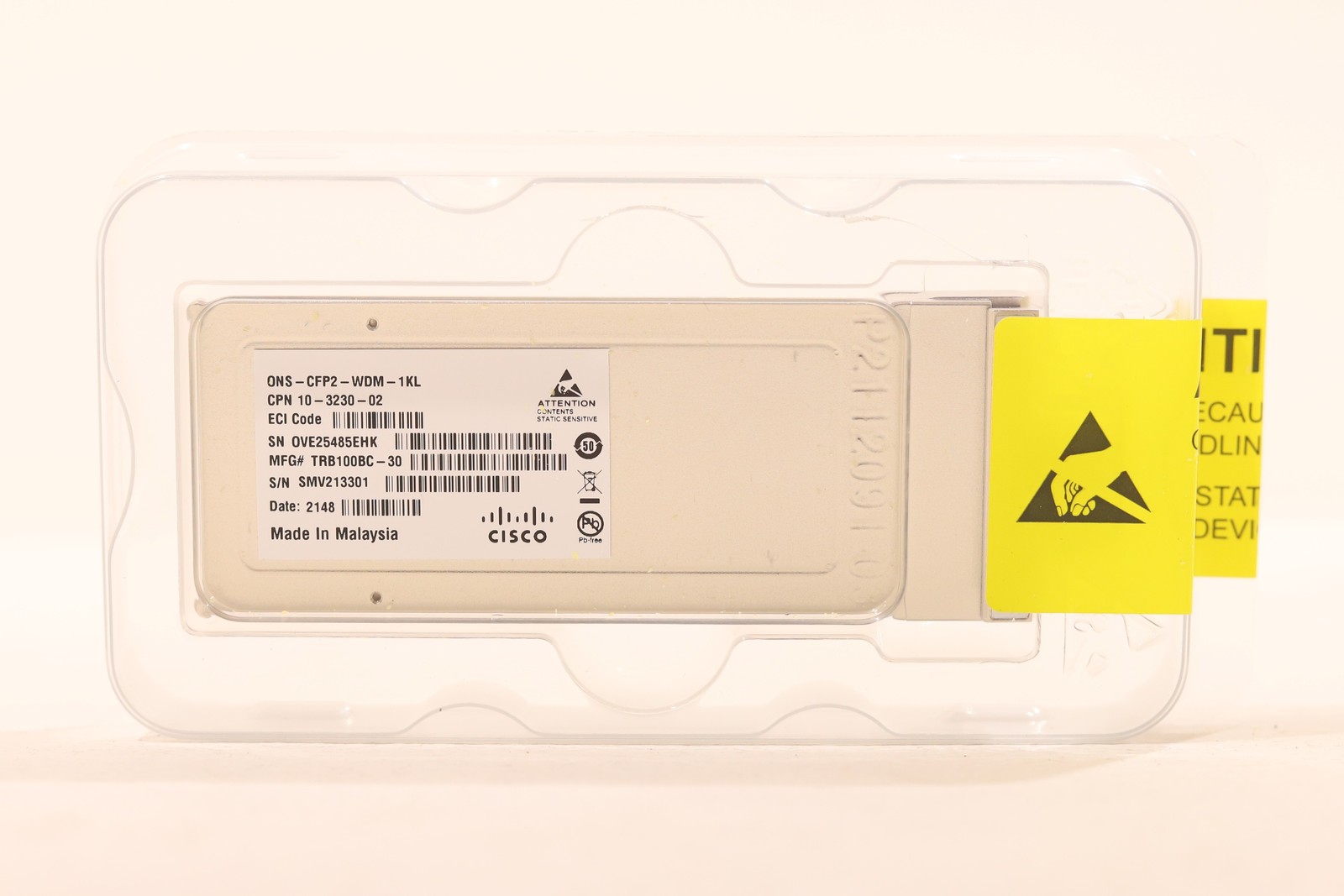 Cisco ONS-CFP2-WDM-1KL 100GbE WDM CFP2 Optical Transceiver P/N: 10-3230-02 New