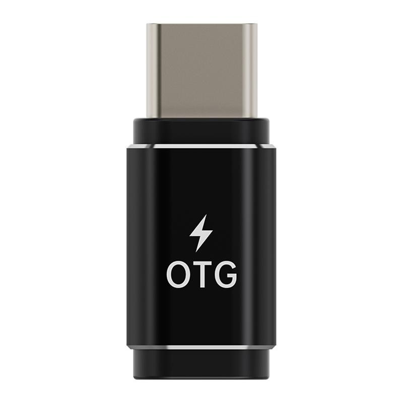 Adaptador OTG de 8 pines a tipo C (negro)