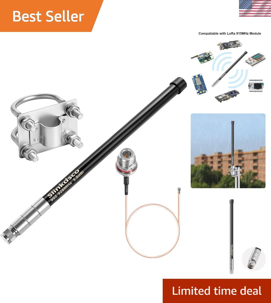 Waterproof 5.8dBi Meshtastic Lora 915MHz Solar Node/Repeaters/Module Devices ...