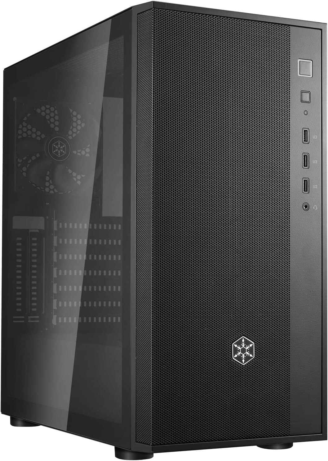 SilverStone Technology FARA R1 V2, Black Tempered Glass Side Panel, Mid-Tower