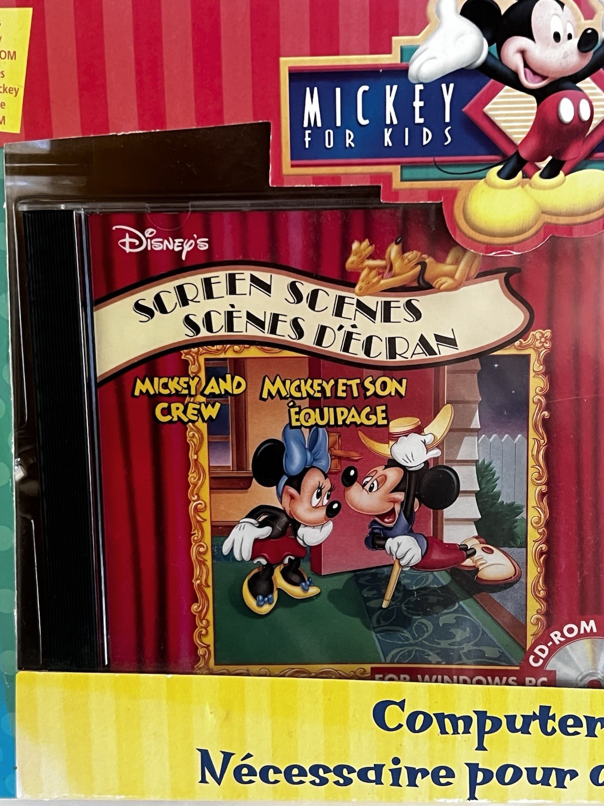 Rare Vintage 1990 Disney Mickey Mouse Computer Kit. 👉 Bilingual French/English