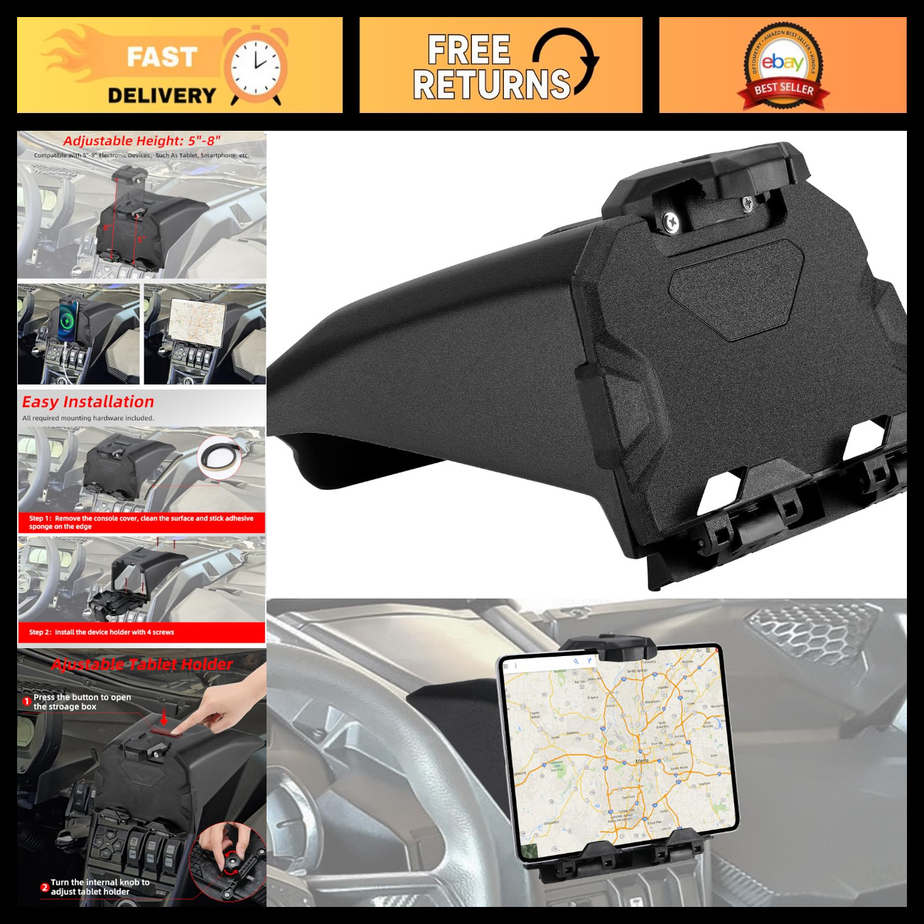 Tablet Holder with Storage Box for Can Am Maverick X3 & Max DS MR RC Turbo R 201