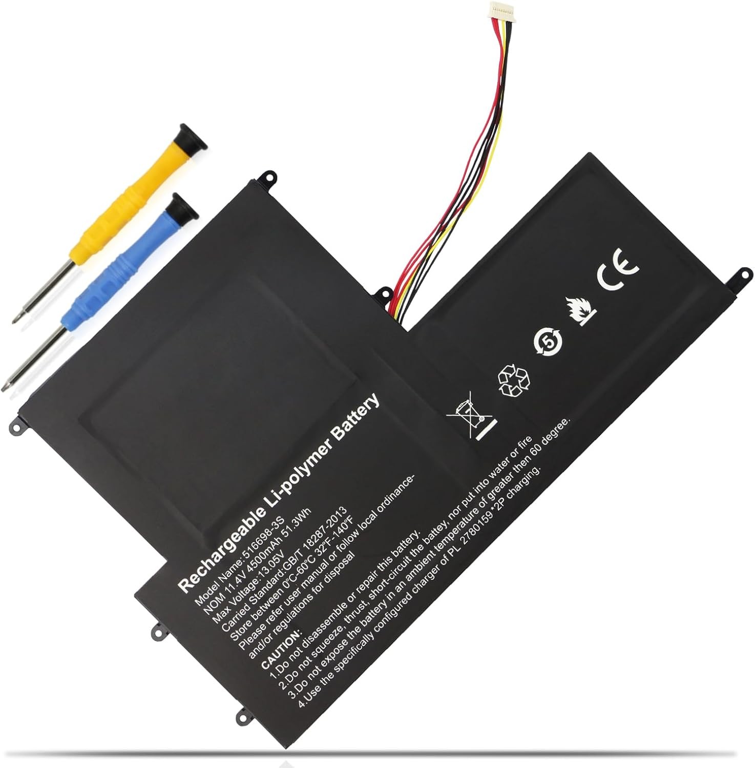 516698 3S UTL 516698 3S Battery for RTDPART EVOO EVC156 1BK EVC156 2BK ECV156 1