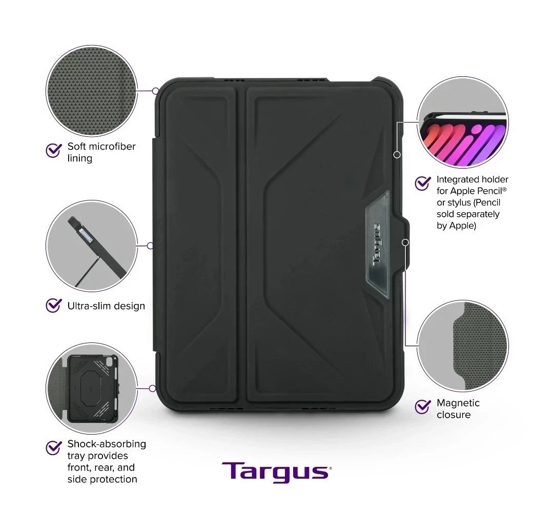 Targus Pro-Tek THZ91302GL Carrying Case for 8.3" Apple iPad Mini 6th Gen