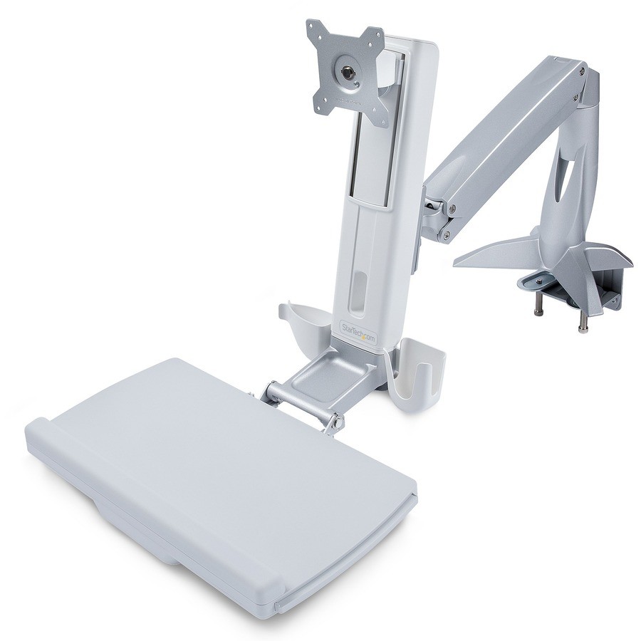 StarTech Sit-Stand Monitor Arm, Keyboard Tray, Desk Mount Sit-Stand Workstation