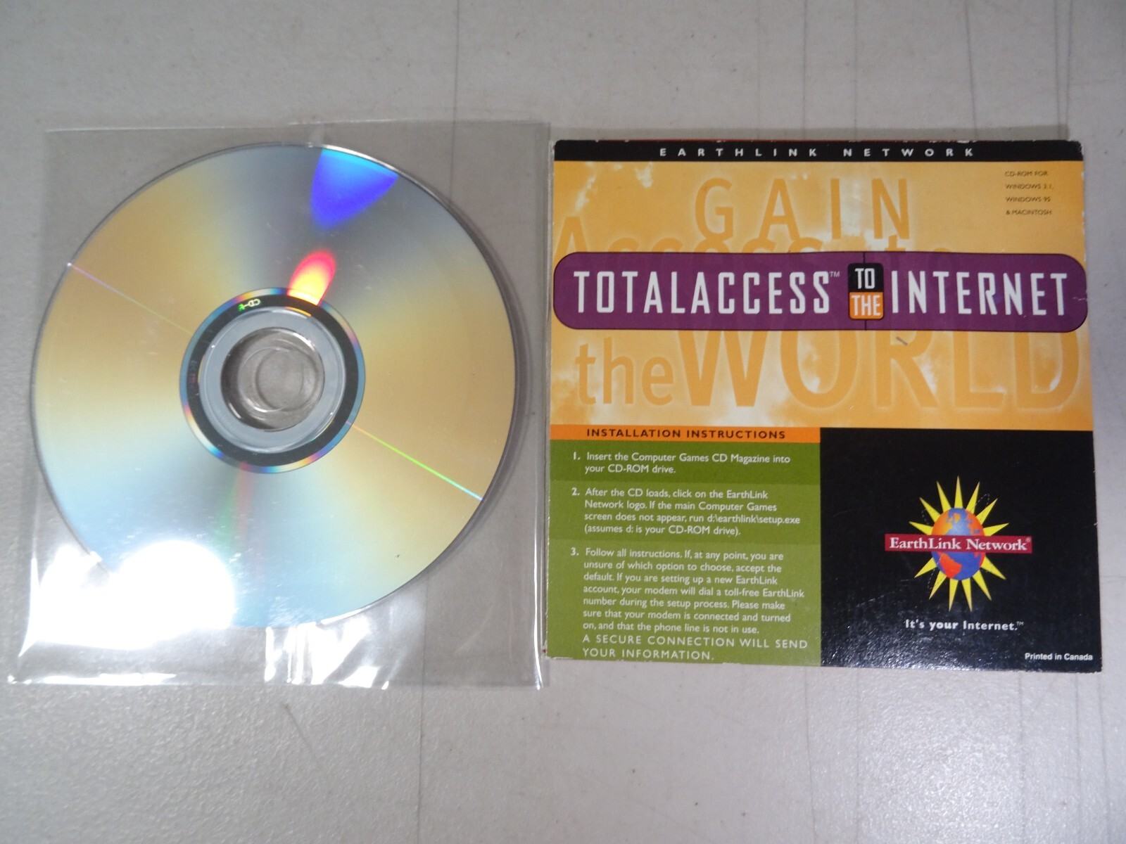 NEW VTG Linksys 90'S "EARTHLINK NETWORK" (TOTAL ACCESS TO THE INTERNET) Disc New