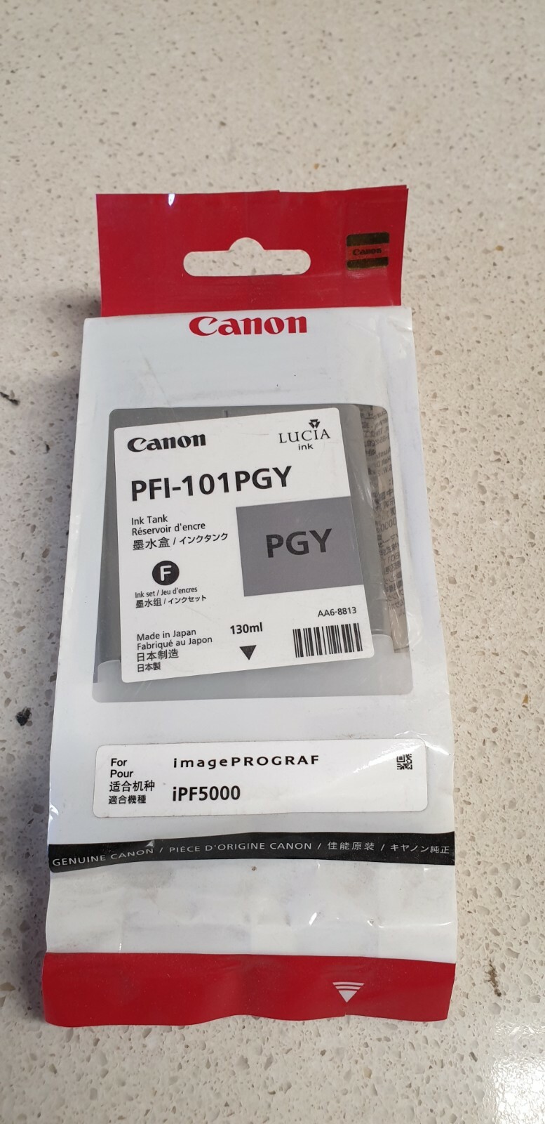 Genuine Canon PFI-101PGY Photo Grey Ink for iPF5000 New Sealed See Photos