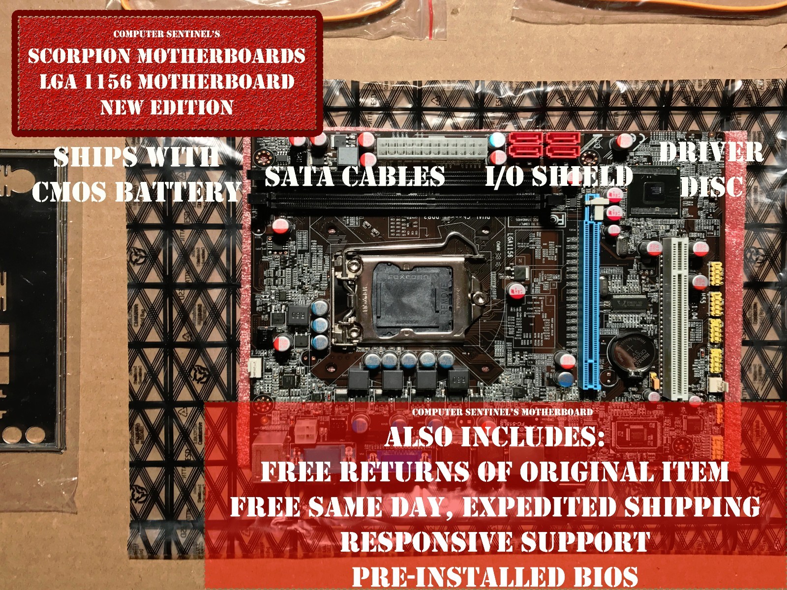 NEW Intel LGA 1156 H55 Micro ATX Computer Motherboard DDR3 16GB WiFi + OC