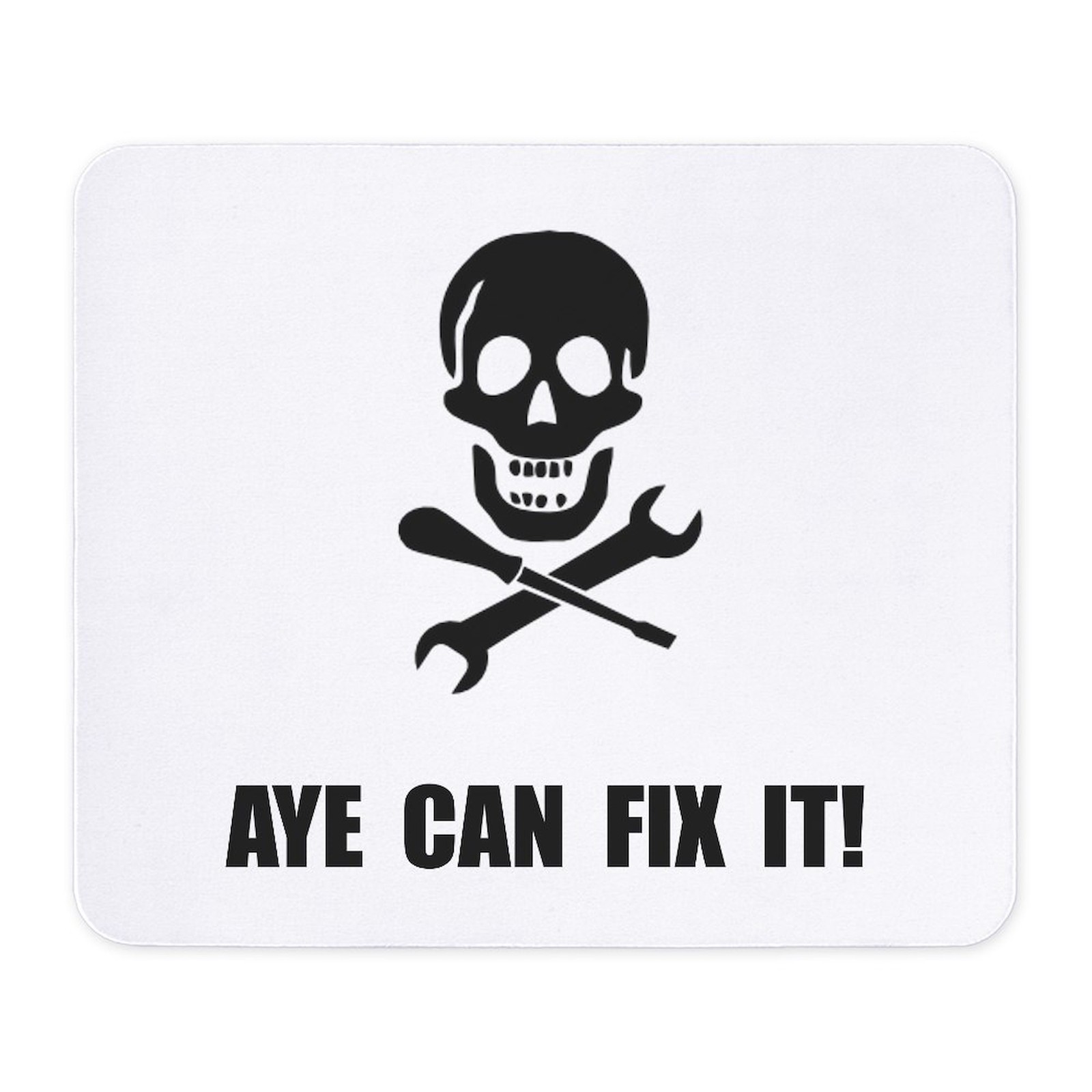 CafePress Pirate Fix It Skull Mousepad  (1456073778)