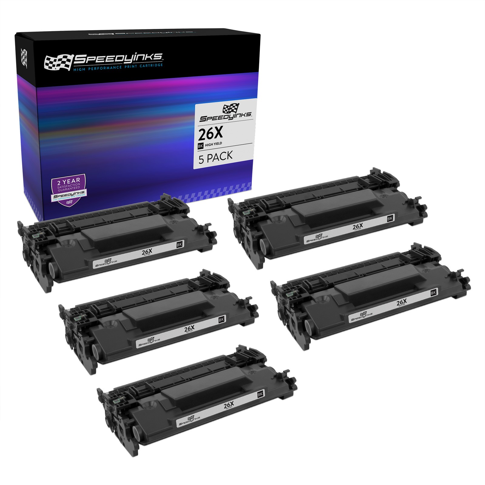 SPEEDYINKS 5PK Replacement HP 26X CF226X Black Toner LaserJet Pro M402d M426dw