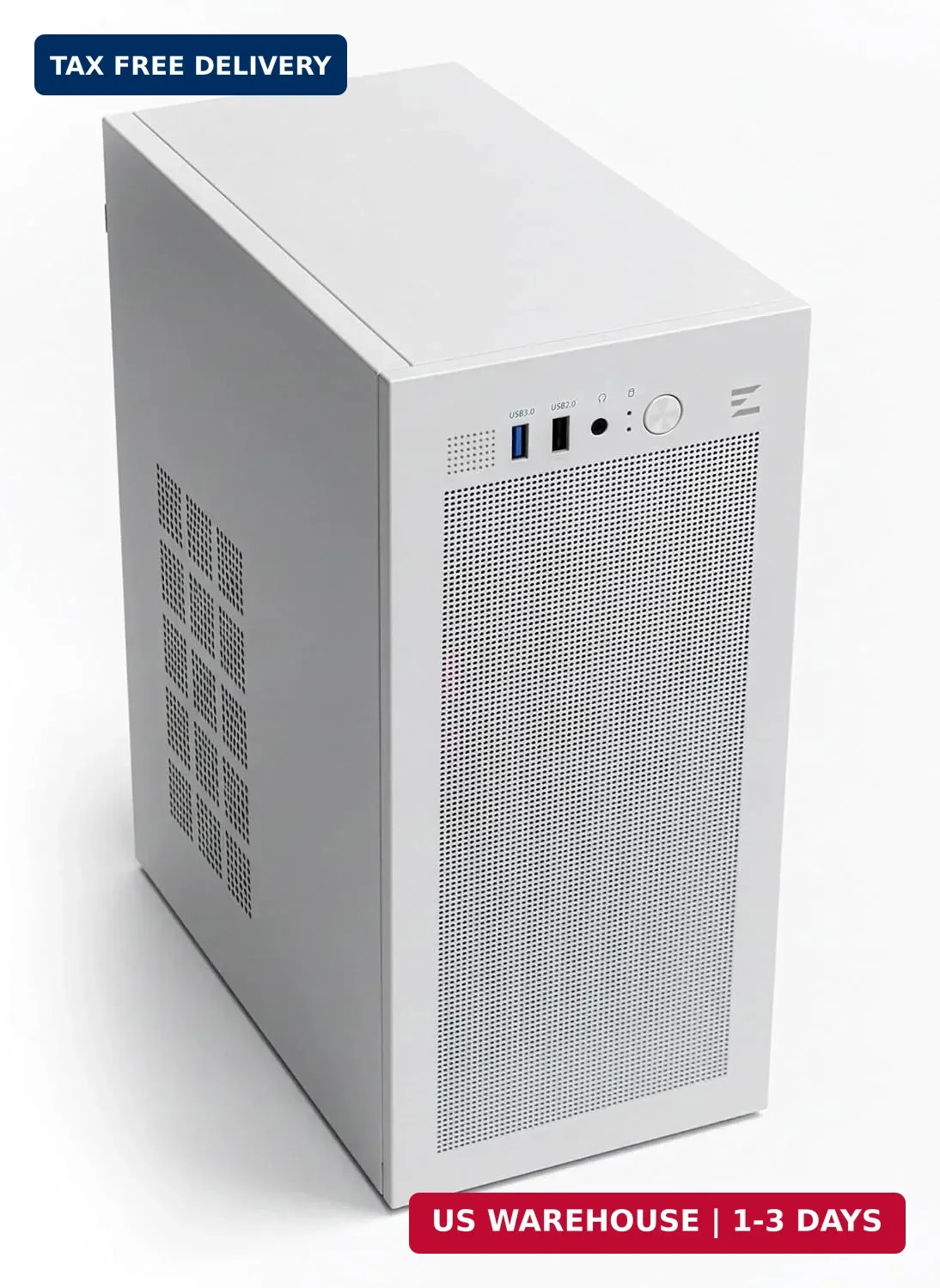 Zalman CUBIX Compact Mini Tower mATX Micro-ATX PC Case, White | Heavy-Duty 0.8T